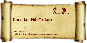 Kanits Márton névjegykártya